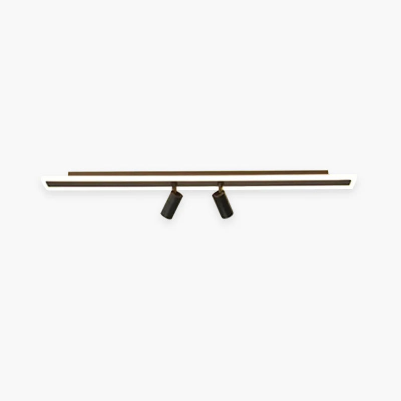 Minimalist Matte Black Double Linear Ceiling Spotlight
