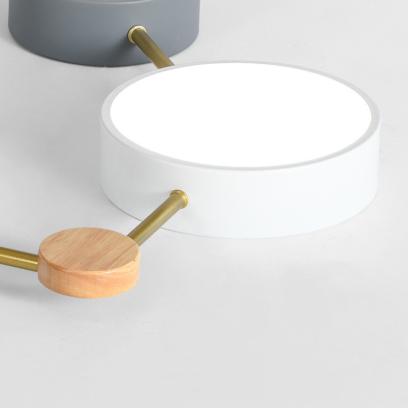 Living Room And Bedroom Modern LED Ceiling Light With Wood Accent