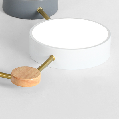 Living Room And Bedroom Modern LED Ceiling Light With Wood Accent