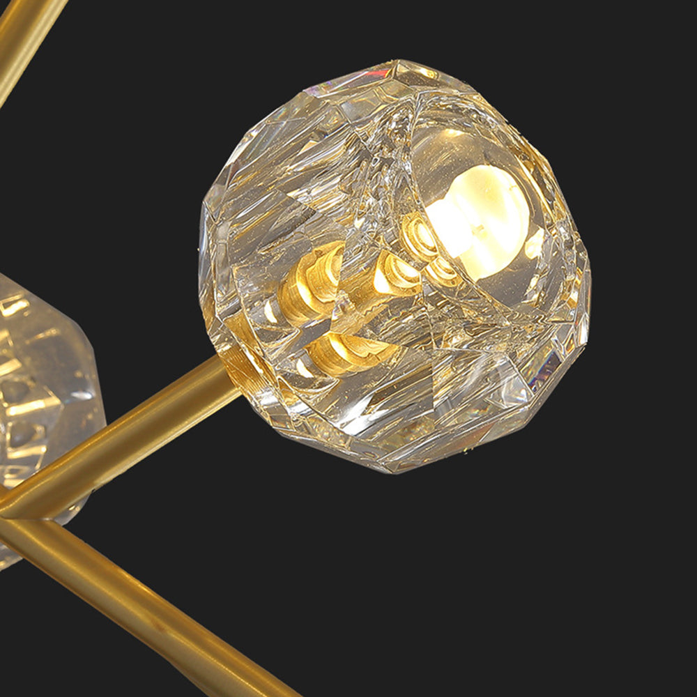Crystal Shade Gold Metal Pendant Light