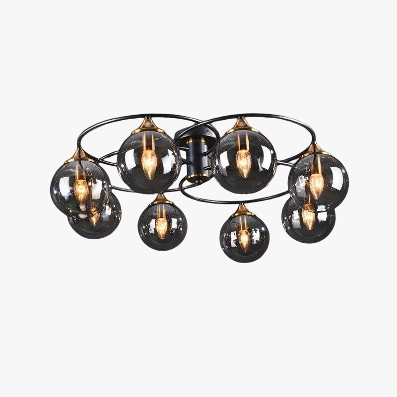 Amber Grey Nordic Flush Mount Ceiling Bubble Glass Light