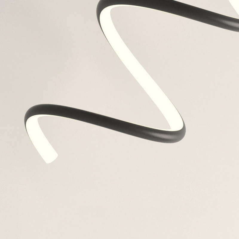 Matte Black And White Spiral LED Art Wall Light