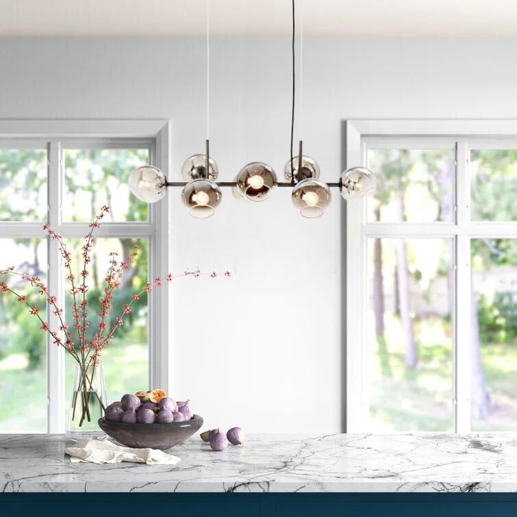 Pendant Light with Glass Globe for Ambient Living Room Ambiance