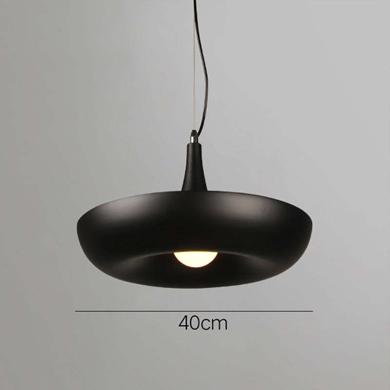 Warm Glow Lacquered Metal Round Pendant Light