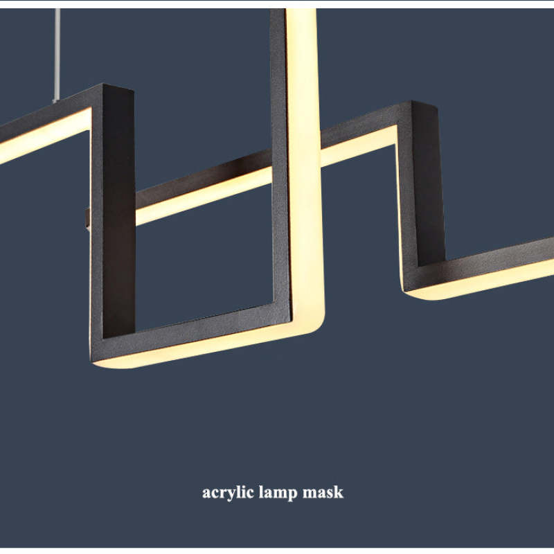 Durable Design Black and Gold Linear Metal Pendant Light