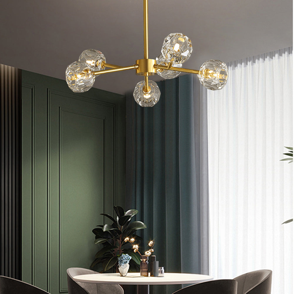 Crystal Shade Gold Metal Pendant Light