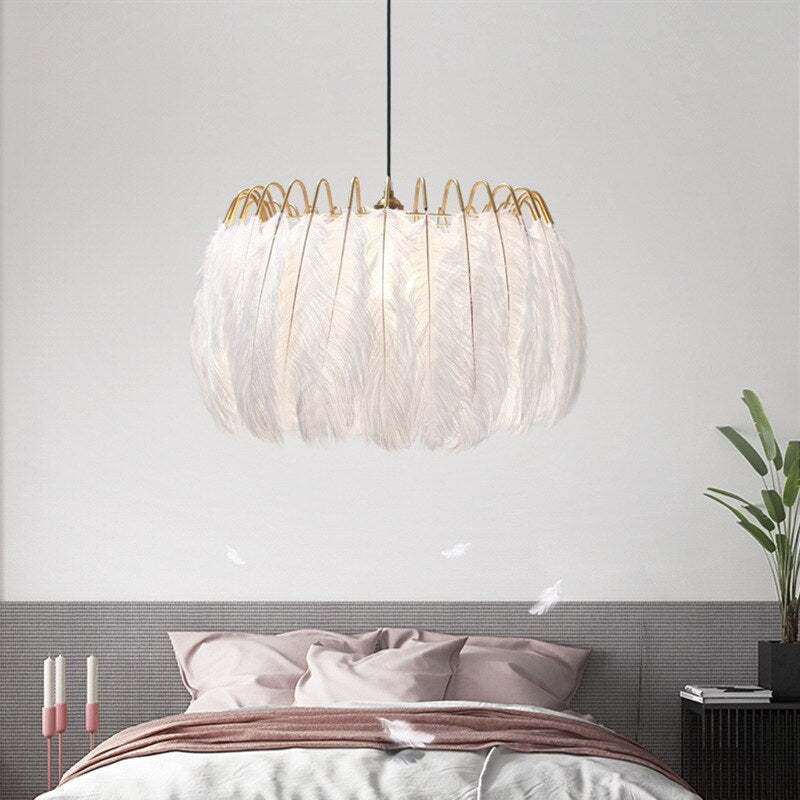 Warm Ambience And Luxurious Soft Glow Elegant Feather Pendant Light