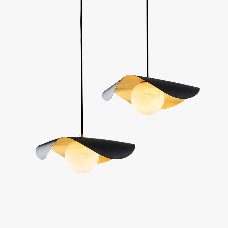 Élégance Durable Suspension Pendante Nordique En Marbre Et Métal Noir