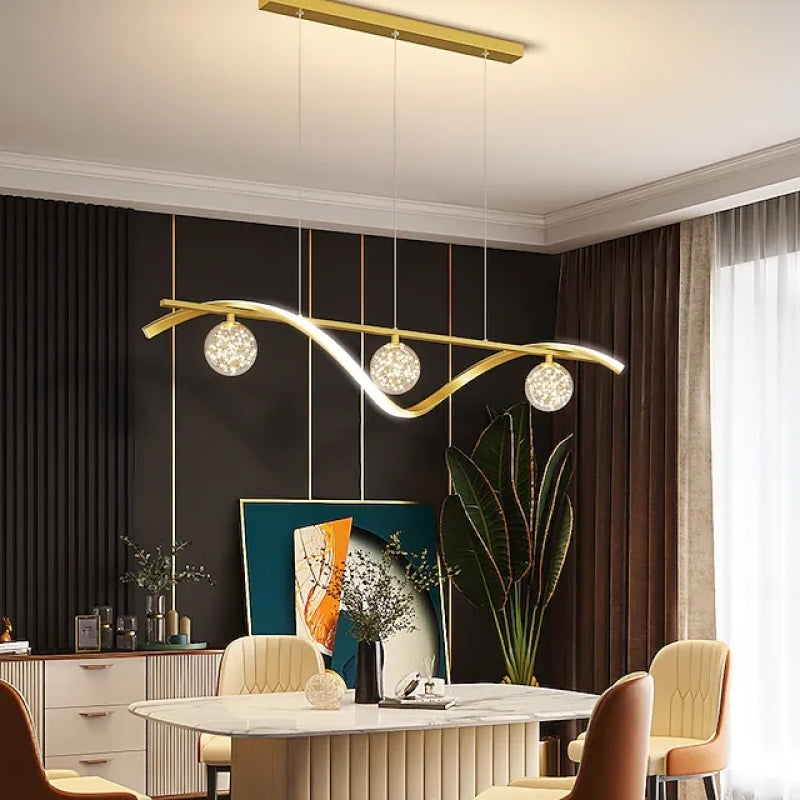Pendant Light with Graceful Glass Globes Arc