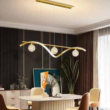 Pendant Light with Graceful Glass Globes Arc