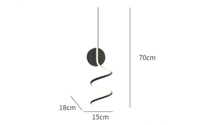 Matte Black And White Spiral LED Art Wall Light