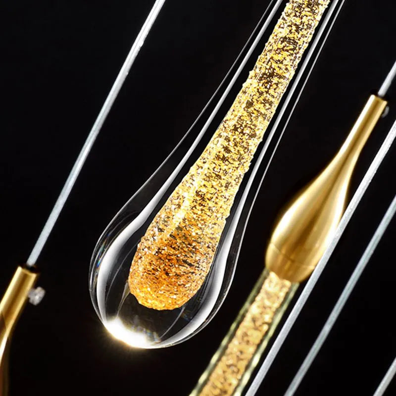 Black And Gold Water Drop Wall Light With Three Colour Settings