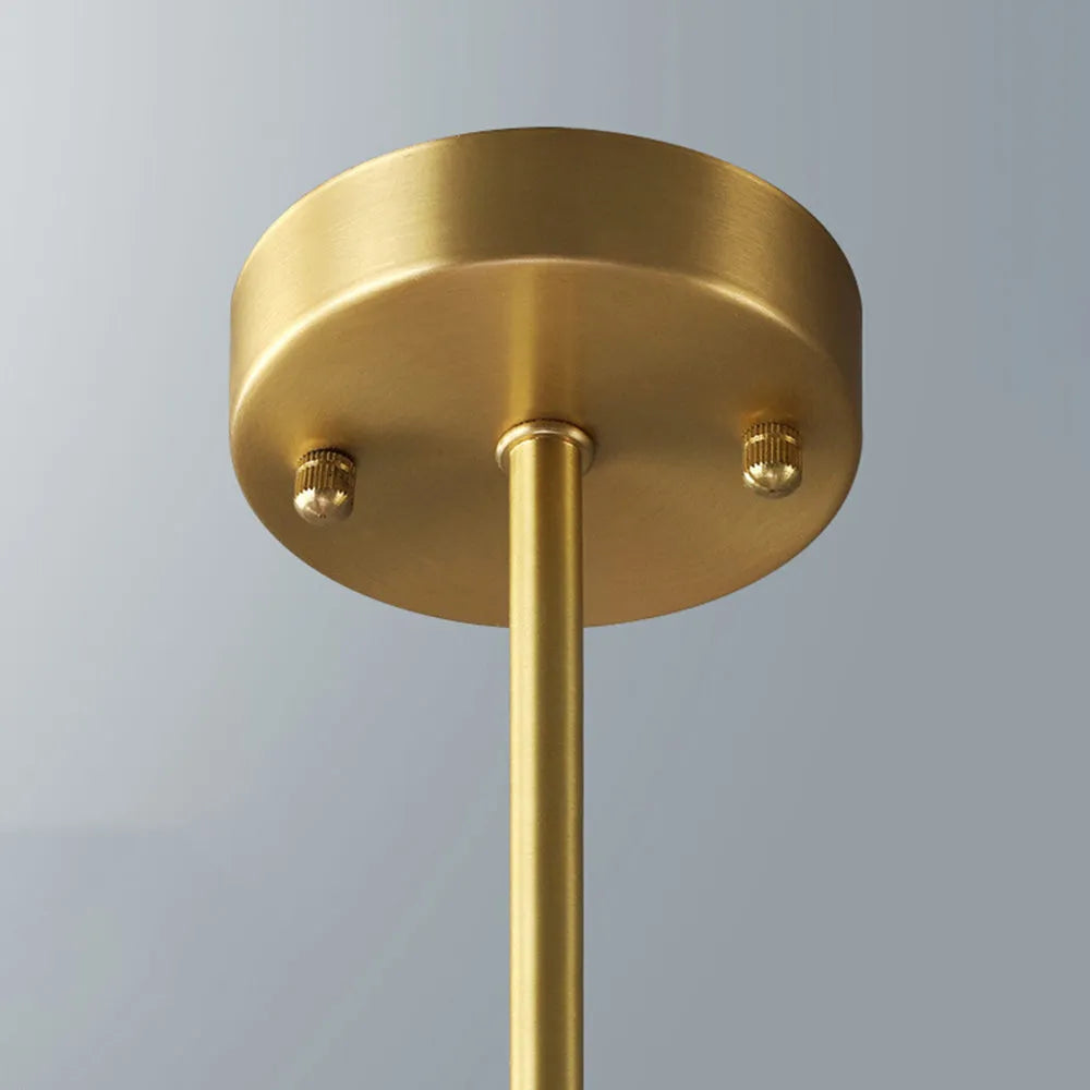 Pendant Light in Modern Copper and Black Glass Shade