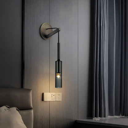Warm Glow Pendant Wall Light With Premium Black Glass