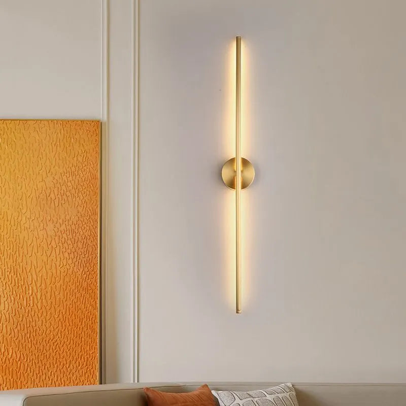 Linear Gold Indoor Finish Wall Metal Frame Light Dimmable With