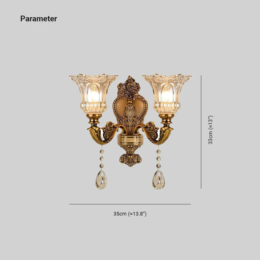 Glass Vintage Bronze Wall Light Ramiq
