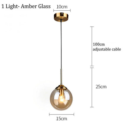 Smoke Amber Elegant Ambience Art Glass Bubble Pendant Light