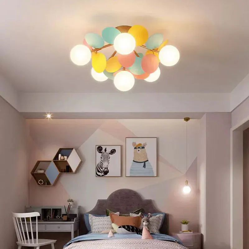 Colourful Contemporary Ceiling Light Acrylic Bubble Cluster