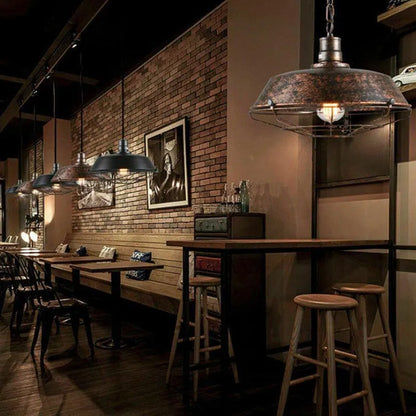 Rustic Black Industrial Pendant Light for Indoor and Outdoor