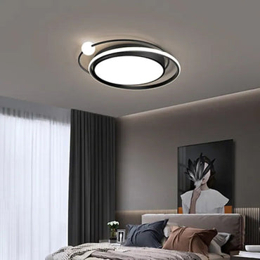 Black Gold Nova Orbit Multi Ring Flush Mount Ceiling Light