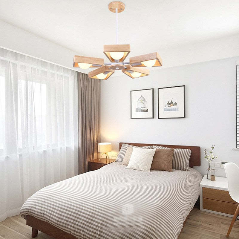 Rotatable Nordic Wooden Pendant Light