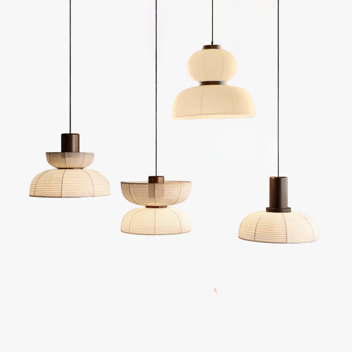 Pendant Metal And Fabric Vintage Light With Bowl Double