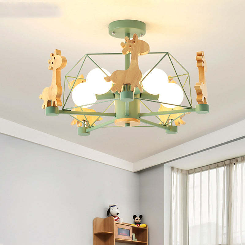 Ceiling Mount Flush LED Giraffe Motif Light