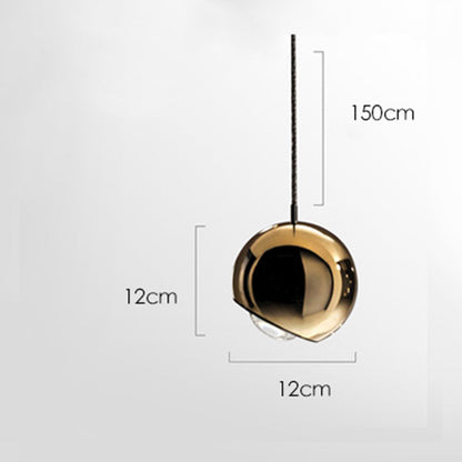 Modern Interiors Warm Glow Pendant Light With Premium Golden Metal Ball