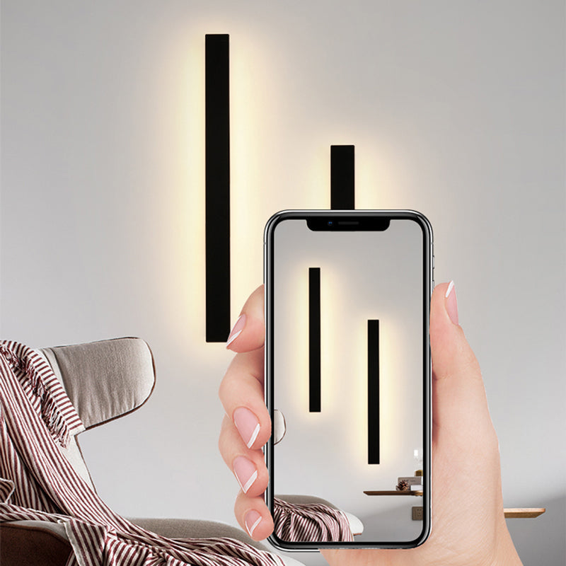 Outdoor Wall Light Sleek Black LED Linear