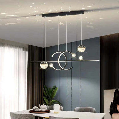 Starry Sky Glow Gold Black Double C Pendant Light