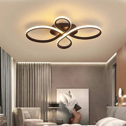 Dimmable Two Tone Modern LED Multi Ring Flush Mount Ceiling Light