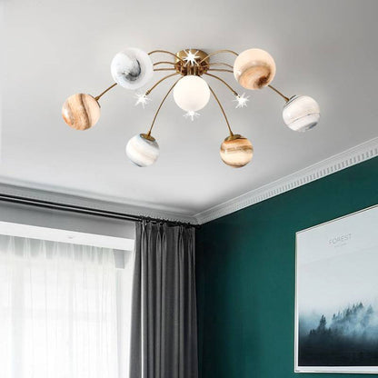 Modern Flush Mount Ceiling Light For Living Room Luma Orbit