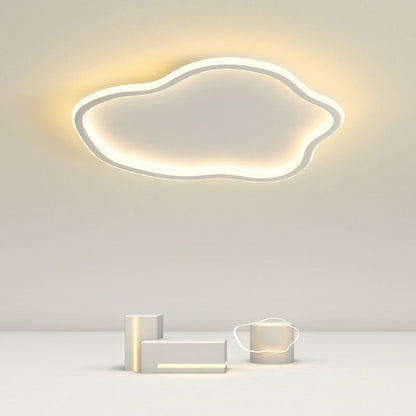 Contemporary Metal Flush Mount Ceiling Light White And Black NovaGlow