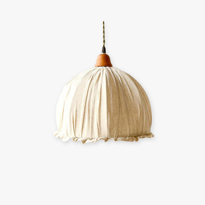 Warm Ambience Pendant Light In Vintage Beige Fabric