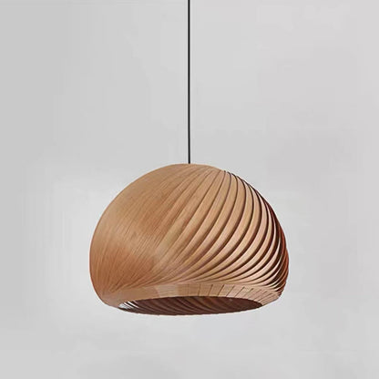 Brown Wood Finish Durable Farmhouse Metal Pendant Light