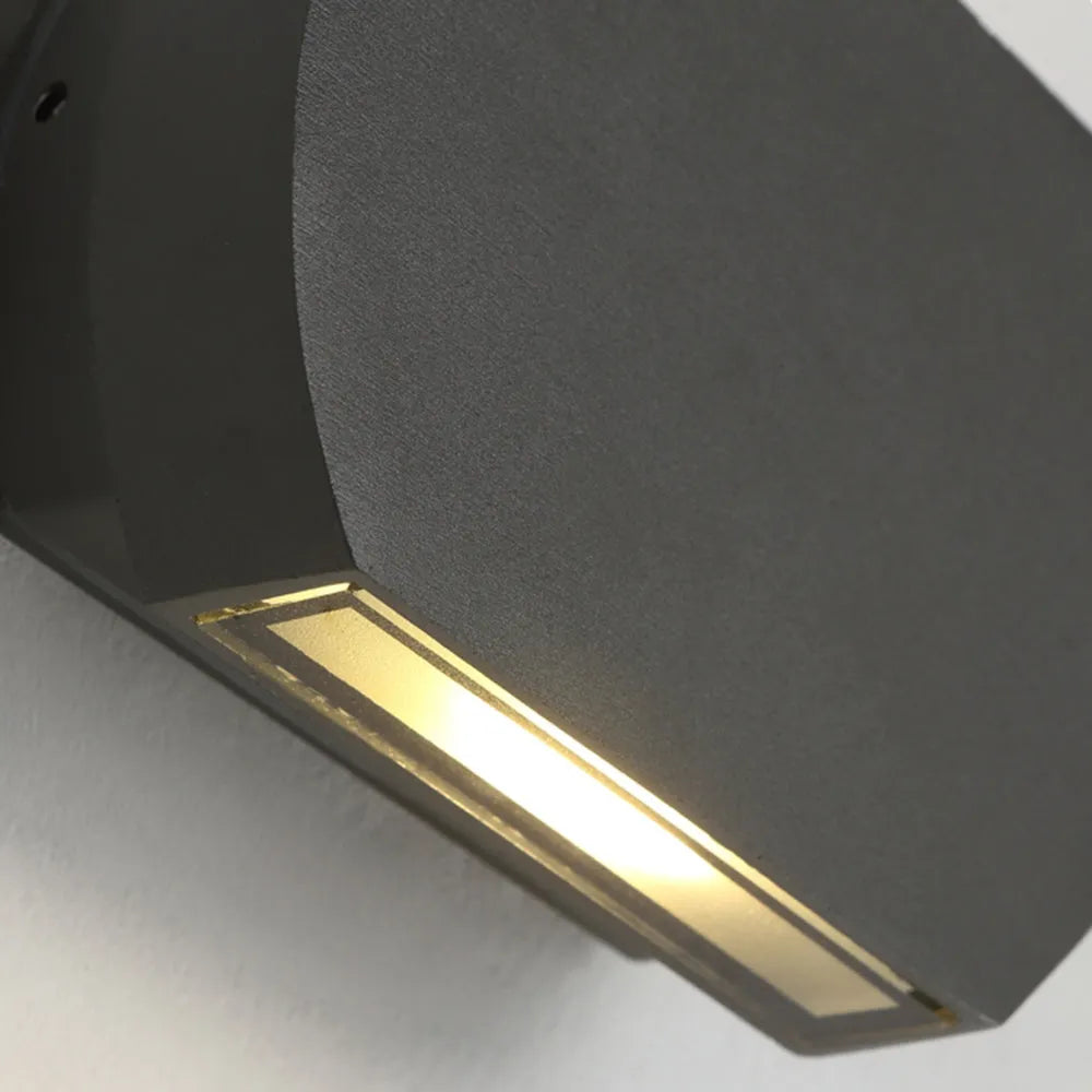 Black Grey IP65 Outdoor Metal Geometric Wall Light