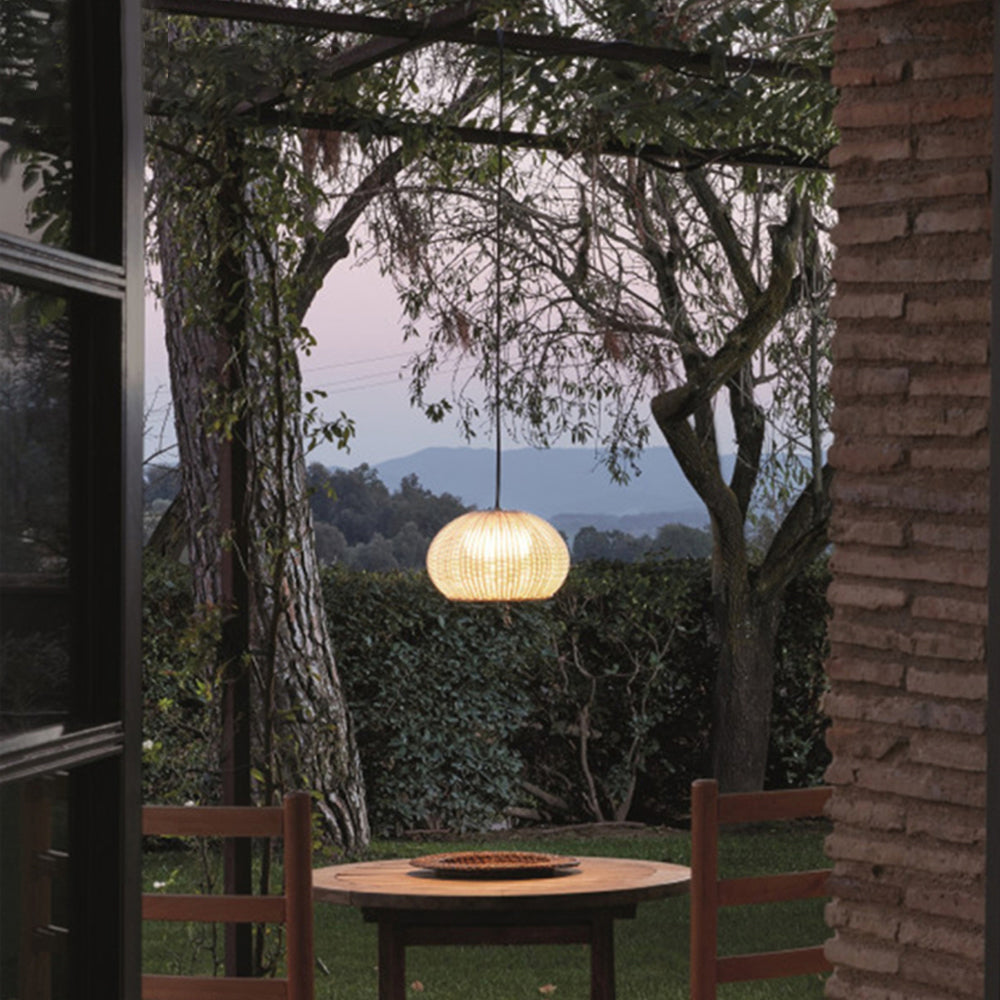 Durable Frame Bamboo And Metal Pendant Light