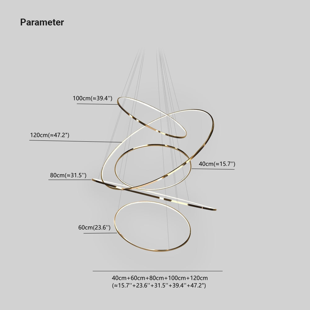 Pendant Light Minimalist Gold Ring For Living Room