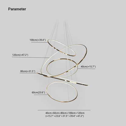 Pendant Light Minimalist Gold Ring For Living Room