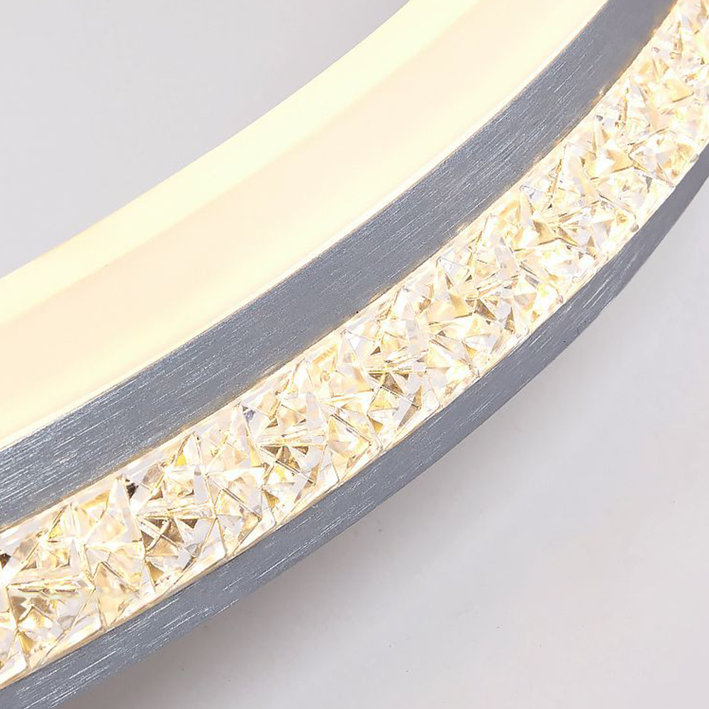 Silver Metal Round Contemporary Flush Mount Ceiling Light