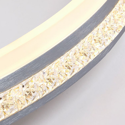 Silver Metal Round Contemporary Flush Mount Ceiling Light