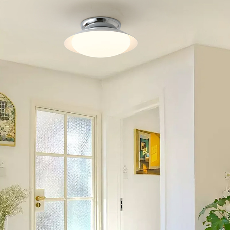 Earthy Green And Brown Finish Bowl Shaped Ceiling Light