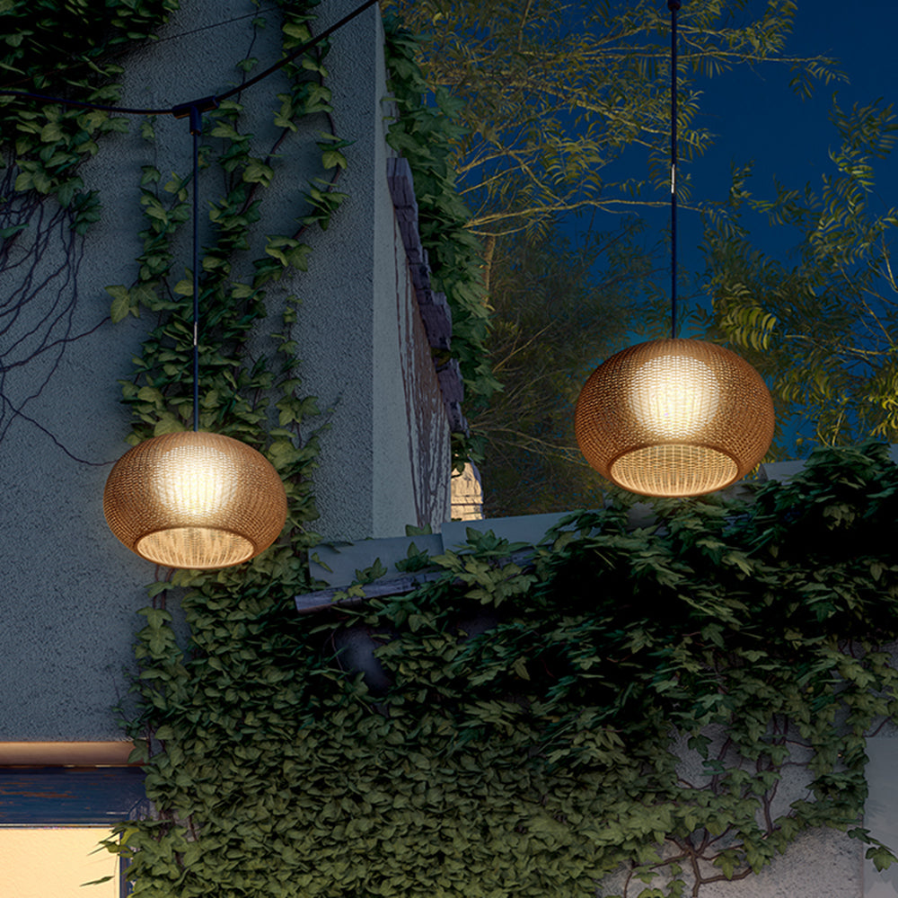 Durable Acrylic Core Handcrafted Bamboo Pendant Light