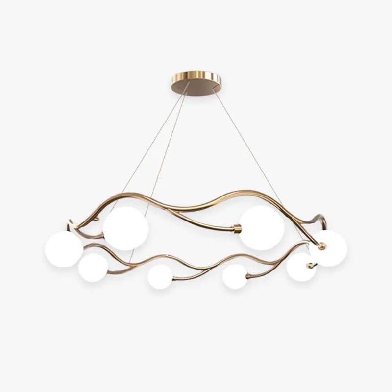 Ambient Glow Wave Pendant Light In White Gold
