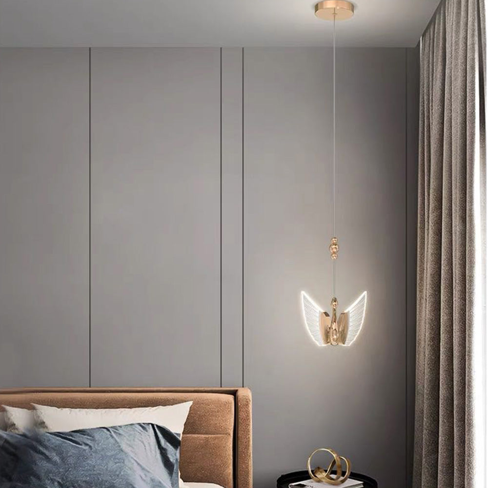 Elegant Accent Two Tone Swan Pendant Light