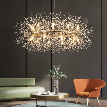 Warm Ambient Glow Dandelion Crystal LED Pendant Light