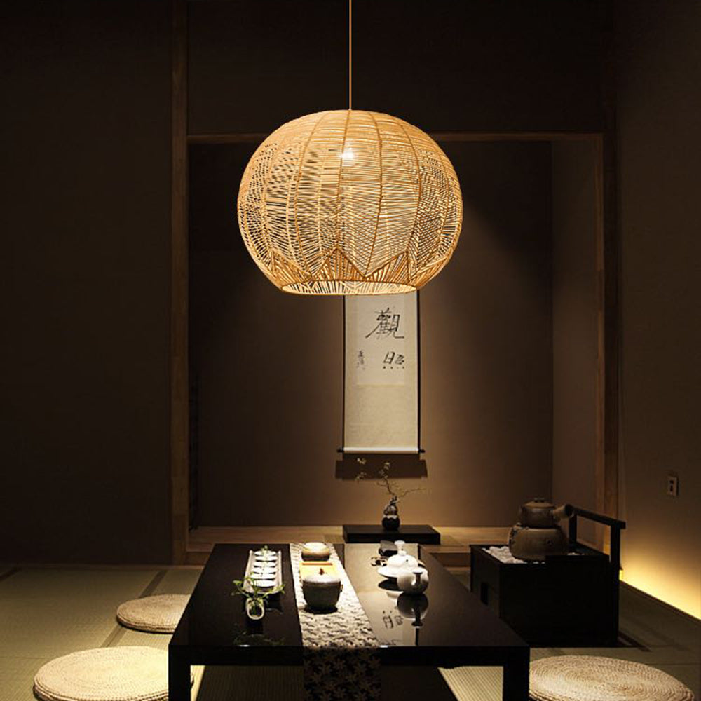 Elevates Dining Spaces Handcrafted Rattan Pendant Light