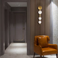 Black and Gold Globe Wall Light with Glass Shade Halo