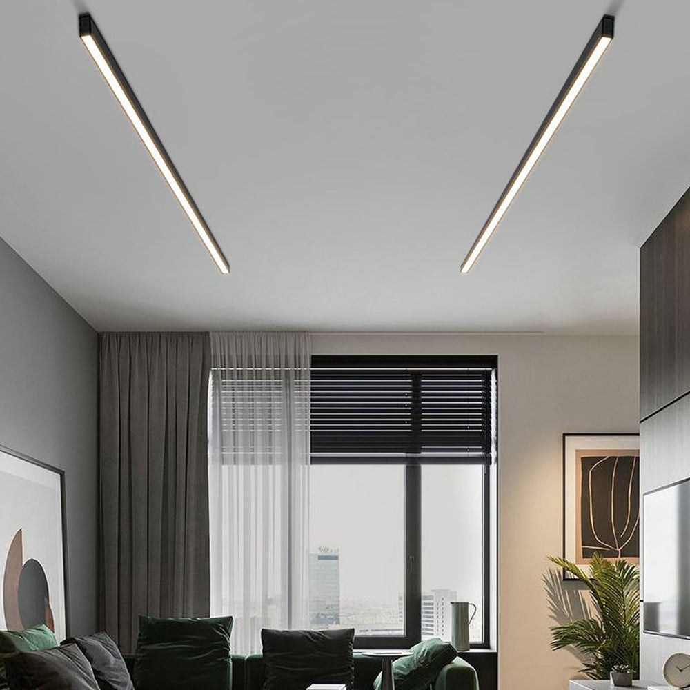 Black Sleek Linear Wall And Ceiling Light