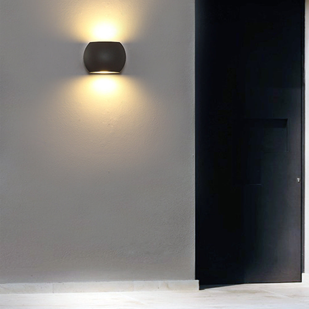 Black Grey IP65 Outdoor Metal Geometric Wall Light